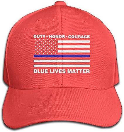 Blue Lives Matter Police Blue Line Us Flag Red Adjustable Baseball Hat For Unisex