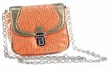 Orange Leather Handbag - Coral Lizard SR SQUARE SONDRA ROBERTS