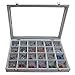 Gray Velvet Decorative 24 Slot Jewelry Display Box/Dresser Top Necklace Earrings Organizer - MyGift