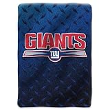 New York Giants NFL Royal Plush Raschel Blanket (Diamond) (60x80)