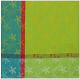 Durable Woven Jacquard 100% Cotton Retro Flower Lime Green Tablecloth 60x60 Inches