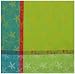 Durable Woven Jacquard 100% Cotton Retro Flower Lime Green Tablecloth 60x60 Inches