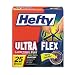 Hefty® Ultra Flex Waste Bags, 30 Gallon, 30 x 33, 1.3 mil, Black, 25 per Box