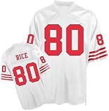 49ers #80 Jerry Rice Jersey Throwback White Jerseys Authentic Football Jerseys Jersey (XL/52)