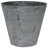 アートストーン ラウンド 17cm グレー ／底面給水型植木鉢（底栓付）