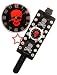 Skull Round Checkered Case Black Band Wristwatch, Punk Gothic