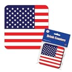 American Flag 3.5" Paper Coasters 8 Per Pack