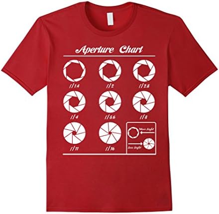 Men's Aperture Chart Photographer - Funny Photography T-shirts XL Cranberry