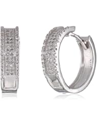 Sterling Silver Diamond Hoop Earrings (1/4 cttw, IJ Color, I2-I3 Clarity)