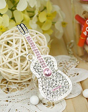 Guitar Necklace Flash Golden   Stone Jewelry  Drive Cubic