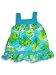 Hula Bay - Toddler Girls Hand Crochette Trimmed Printed Rayon Sundress, Turquoise, Yellow, Green