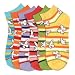 Lot Of 3 Pairs Womens Stripe Patterned Anklet Ped Socks (9-11)