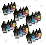 24 Chipped LC900 Compatible Ink Cartridges for the Brother DCP-115C Printer from 'The Ink Squid' - 6 x LC900Bk - Black; 6 x LC900C - Cyan (Blue); 6 x LC900M - Magenta (Red); 6 x LC900Y - Yellow. The Latest Chips, Fully Compatible and the Maximum ML Capacity of any Compatible Ink Cartridge.