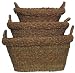 Natural Hand Woven Seagrass Oval Baskets Lg=26.5"x20"x12"H Set of 3