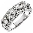 14K White Gold Anniversary Wavy Diamond Band