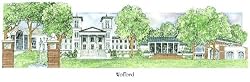 Wofford University - Collegiate Series - 11.5" x 24" Print
