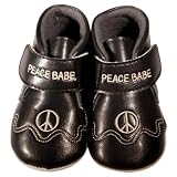 Silly Souls Peace Babe Baby Shoes, Black, 12-18 Months