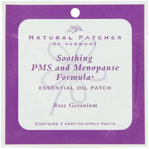Natural Patches Of Vermont Rose Geranium PMS & Menopause Essential Oil Body Patches, Single Patch Pouch, 1 Count