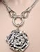 Improving Lifestyles Black Background Base with Metal Elevated Open Flower 16 inch with 3 inch extension , Pendant is an additonal 3 inches