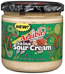 Arriba! Party Dips Salsa Sour Cream Dip, 16-Ounce Jars (Pack of 3)