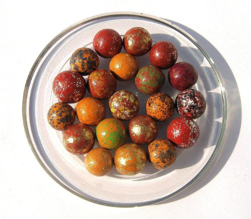 Imagen principal de 15 Canicas Mezcla De Color ROJO Y NARANJA - Canica de Arcilla - 16 mm