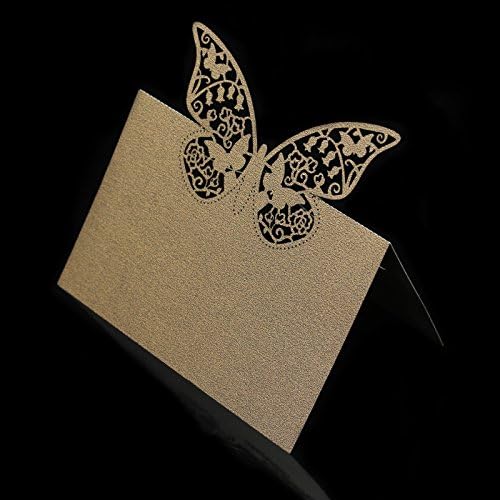 Bit Fly Pack Of 48 Laser Cut Butterfly Vine Wedding Table Number Banquet Name Place Card Wedding Party Restaurant Decoration Favor Butterfly Shape Invitation Cards (Chocolate)