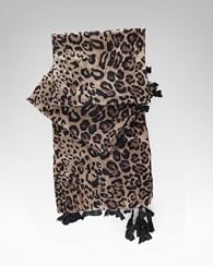 Animal Print Tassel Scarf
