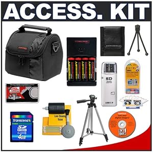 Deluxe Accessory Kit with Deluxe Padded Carrying Case + 4GB SD Card + Charger with 4 AA Rechargeable Batteries + Tripod + Precision Design Accessory Kit for Fuji Finepix Digital Cameras