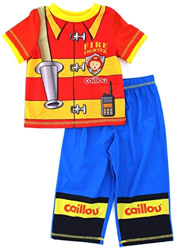Caillou Toddler Red Poly Pajamas (3T)