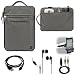Silver Gray FIRE JACKET Smooth Nylon Feel Protective Durable Quality Sleeve with accessories compartment For Amazon Kindle Fire Full Color 7" Multi-touch Display, Wi-Fi (Newest Tablet) + Includes a Black Micro USB Data Sync Cable + Auxilary Cable ( AUX Connectivity ) + Adjustable HeadRest Car Mount Kit + High Quality Noice Reducer MP3 Handsfree Earbuds Earphones with Mic