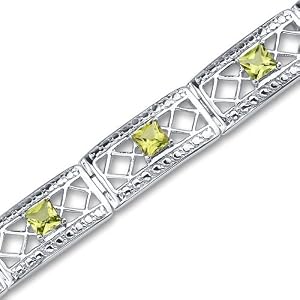 Victorian Style 3.50 carats total weight Princess Cut Peridot Gemstone... by