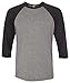 Bella Canvas 3/4-Sleeve Baseball Tee Deep Heather/Black