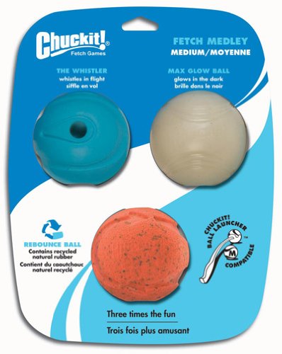 Chuckit! Fetch Medley Balls Medium 2.5-inch, 3 pack