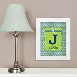 Boy Puppy Dog – 8.5″ x 11″ Nursery Wall Art – Personalized Baby Shower Gift