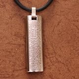 51nfBH7%2BmtL. SL160  J1049 Designer Inspired Silver Cross Italian Style Stainless Steel Uni sex Rectangular Bible Pendant on a Rubber Cord Gift Boxed
