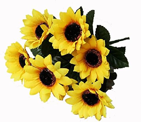 Artificial Flower Fake Wedding Bouquet Sunflower Natural Silk Flowers Rural Decor (1)