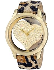 GUESS U0319L1 Womens Animal Print Mult-Function Watch with Crystal Accents
