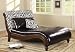 Chaise Lounge with Zebra Pattern Back in Black Bycast