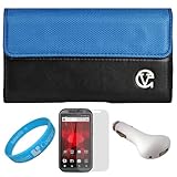 Blue & Black Portola Executive Leather Holster Carrying Case with Fixed Bel ....