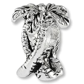Double Palm Trees European Bead, Pandora Bead & Bracelet Compatible