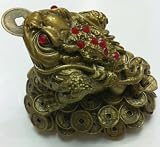 Three Legged Toad Money Frog Statue Figurine