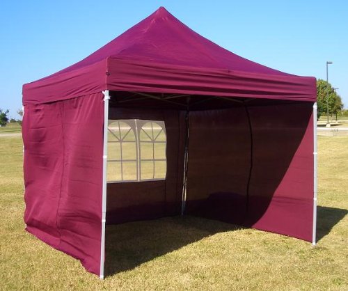 10x10 Pop up 4 Wall Canopy Party Tent Gazebo Ez Maroon