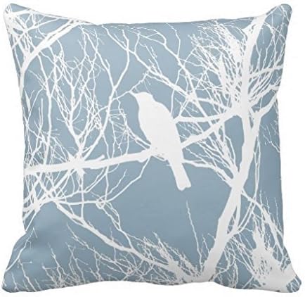 Cotton Square Decorative Throw Pillow Case Cushion Cover Bird Silhouette Pillow 18 "X18 "