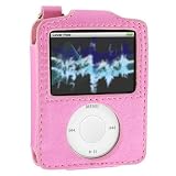 Apple Ipod Nano 3rd Generation 4GB 8GB Accessory Bundle Kit - Forza Pink Leather Case with Belt Clip + Premium Reusable LCD Screen Protector with Lint Cleaning Cloth