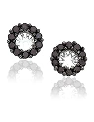 14K White Gold 1/2 ct. Black Diamond Earring Jackets