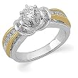 14K Two-Tone Gold Diamond Engagement Ring - 0.70 Ct.