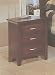 Contemporary Style Cherry Brown Finish Wood Night Stand W/3 Drawers