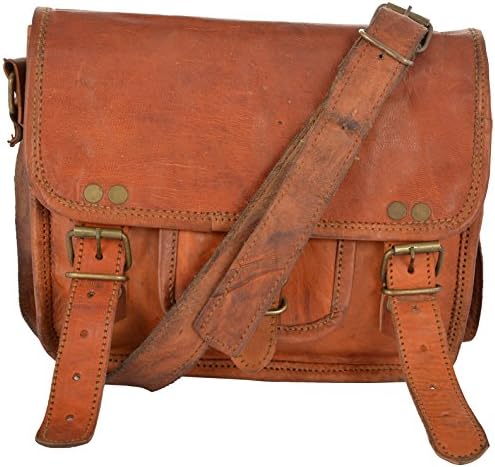 CK International Leather Messenger Bag Leather Briefcase Laptop Bag Macbook Satchel School Bag Office Rugged Extra Extra Large (XXL) Brown