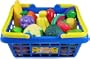 Fruit and Vegetable Basket: Pretend Play Toy Foods for Children's Kitchen (25 Piece)