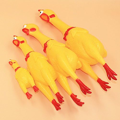 Blogger Screaming Shrilling Yellow Rubber Squeeze Fun Chicken Pet Dog Boy Kids Sound Gag Joke Relax Toy Chew Gift Small SACA